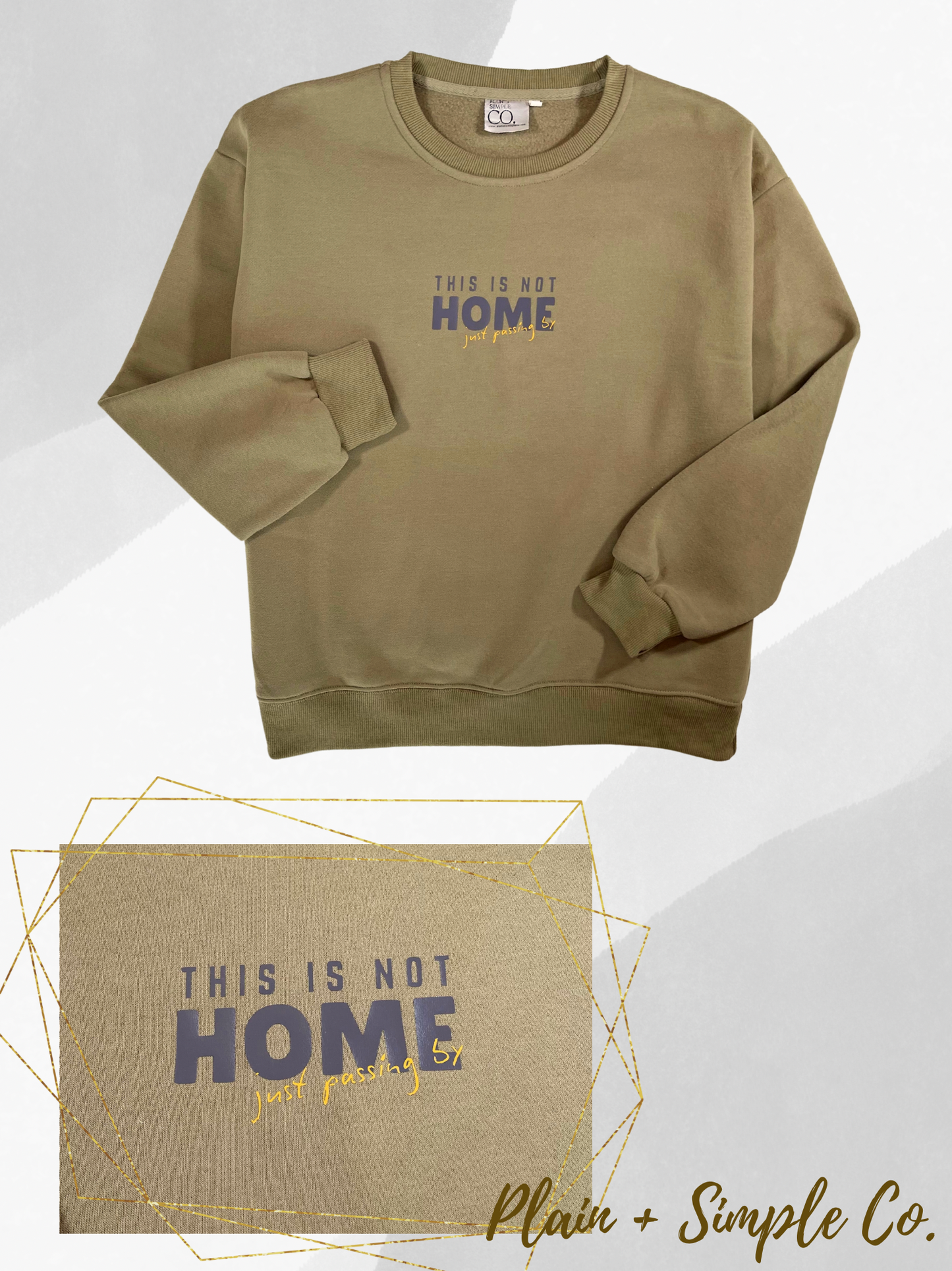 "This Is Not Home just passing by” OVERSIZE UNISEX CREWNECK
