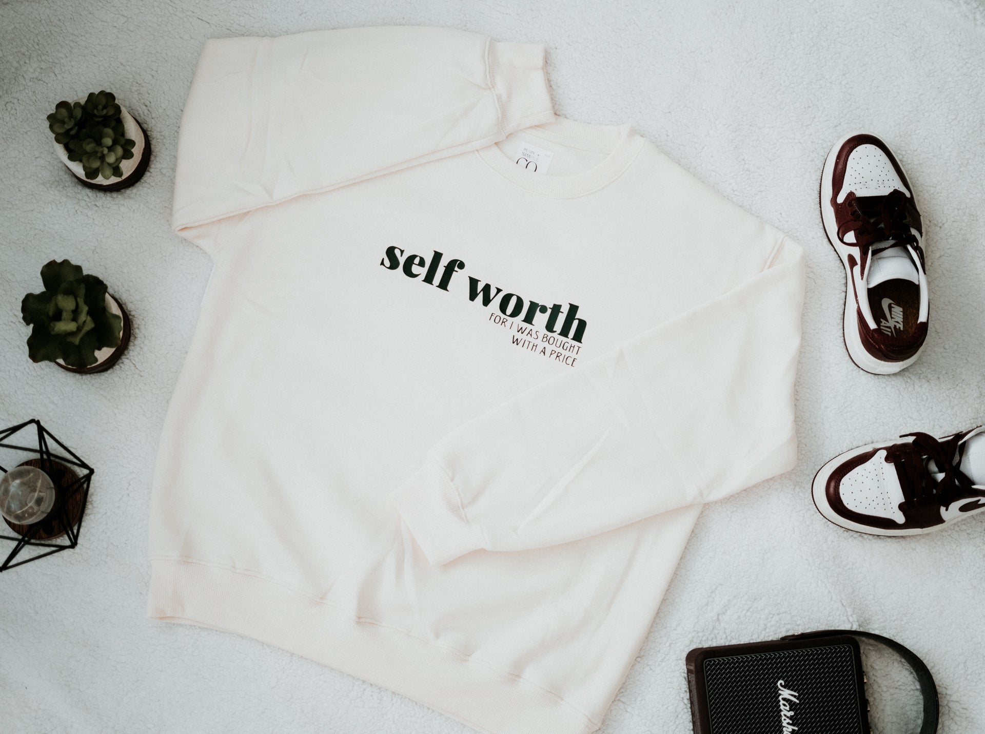 SELF WORTH      Unisex Crewneck - Plain + Simple Co.